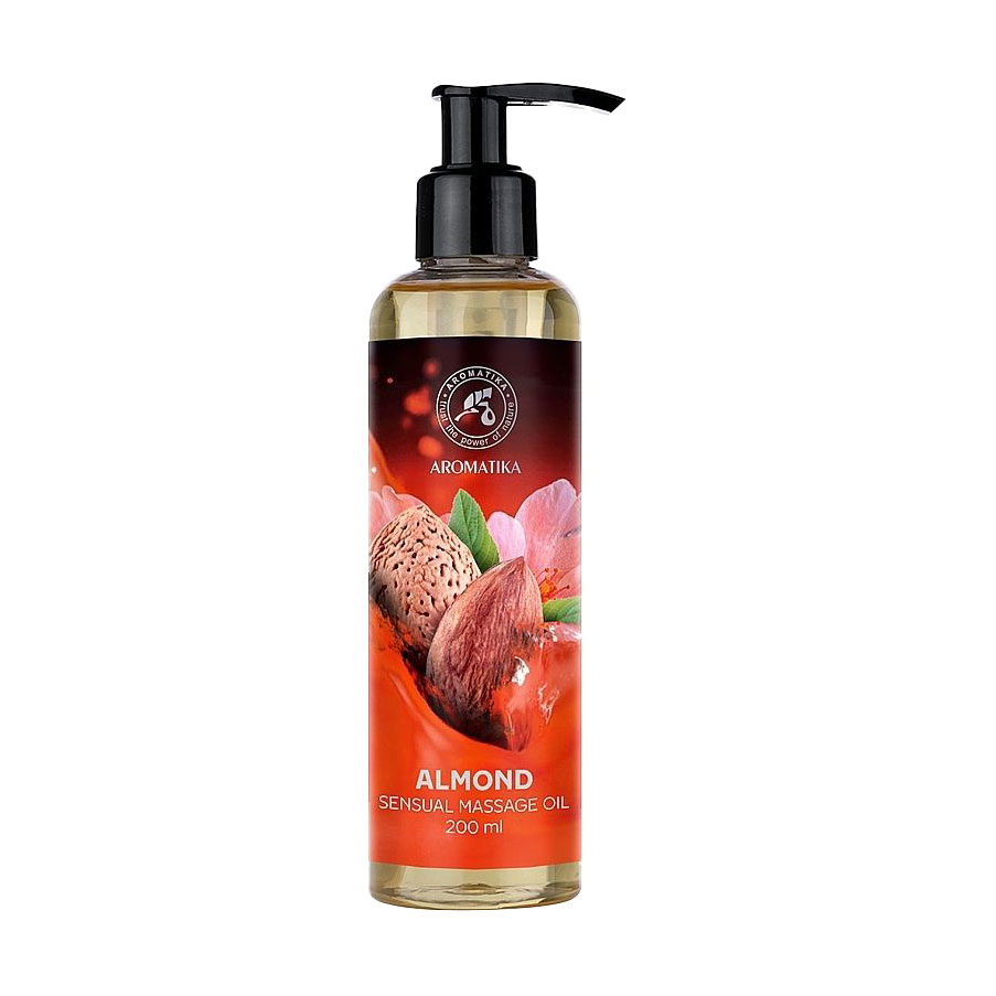 Олія косметична для чуттєвого масажу Ароматика Almond Sensual Massage Oil Мигдаль, 200 мл